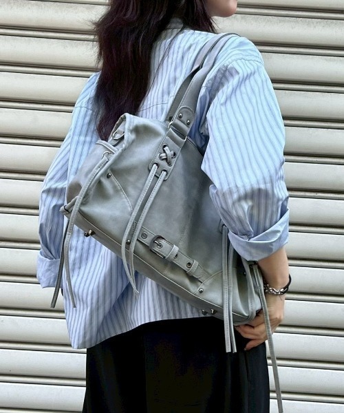 Chikashitsu +】vintage string belt shoulder bag / 【チカシツプラス