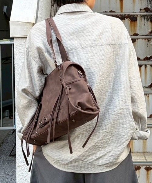 Chikashitsu +(チカシツプラス)の「【Chikashitsu +】vintage string belt shoulder bag / 【チカシツプラス】ビンテージ紐付きベルトショルダーバッグ(ショルダーバッグ・メンズ・グレー/ブラック/ブラウン・ONE SIZE)」の20枚目の写真