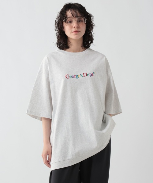 GEORGE'S(ジョージズ)の「カラー刺繍プリントTシャツ(Tシャツ/カットソー・メンズ・杢グレー/ネイビー・LARGE/MEDIUM)」の1枚目の写真
