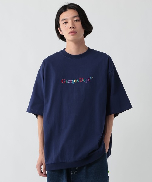 GEORGE'S(ジョージズ)の「カラー刺繍プリントTシャツ(Tシャツ/カットソー・メンズ・杢グレー/ネイビー・LARGE/MEDIUM)」の2枚目の写真