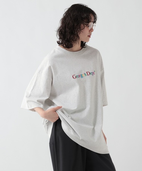 GEORGE'S(ジョージズ)の「カラー刺繍プリントTシャツ(Tシャツ/カットソー・メンズ・杢グレー/ネイビー・LARGE/MEDIUM)」の9枚目の写真
