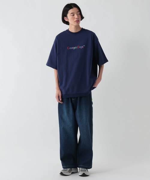 GEORGE'S(ジョージズ)の「カラー刺繍プリントTシャツ(Tシャツ/カットソー・メンズ・杢グレー/ネイビー・LARGE/MEDIUM)」の15枚目の写真