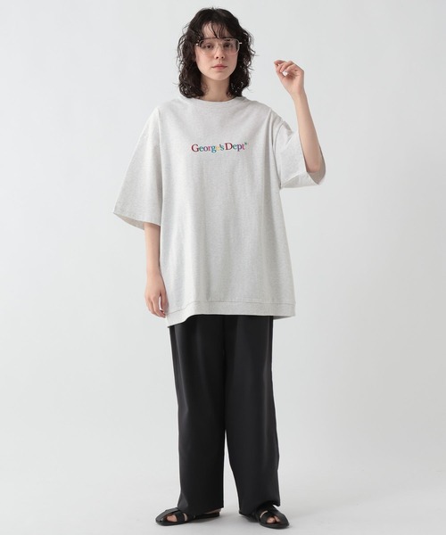 GEORGE'S(ジョージズ)の「カラー刺繍プリントTシャツ(Tシャツ/カットソー・メンズ・杢グレー/ネイビー・LARGE/MEDIUM)」の4枚目の写真