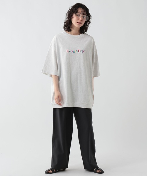 GEORGE'S(ジョージズ)の「カラー刺繍プリントTシャツ(Tシャツ/カットソー・メンズ・杢グレー/ネイビー・LARGE/MEDIUM)」の5枚目の写真