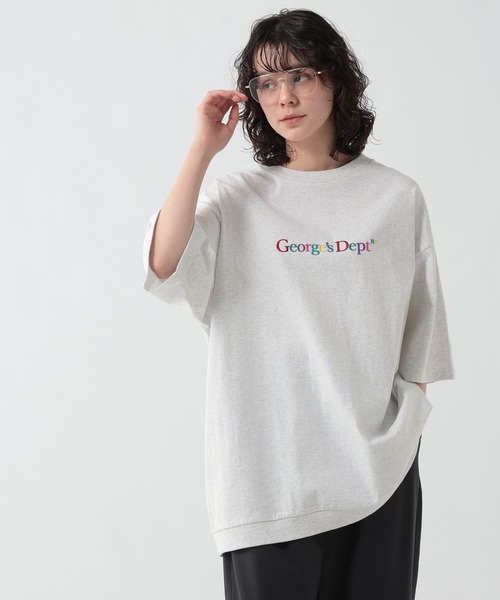GEORGE'S(ジョージズ)の「カラー刺繍プリントTシャツ(Tシャツ/カットソー・メンズ・杢グレー/ネイビー・LARGE/MEDIUM)」の8枚目の写真