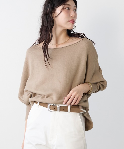 MICA&DEAL（マイカ＆ディール）の「リネンブレンドドルマンルーズスウェット（スウェット・レディース・ライトベージュ/ブラウン/ベージュ・FREE）」の3枚目の写真