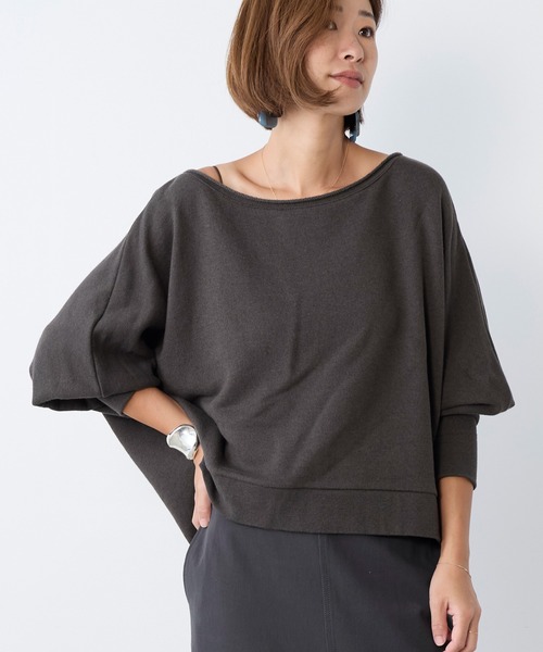 MICA&DEAL（マイカ＆ディール）の「リネンブレンドドルマンルーズスウェット（スウェット・レディース・ライトベージュ/ブラウン/ベージュ・FREE）」の2枚目の写真