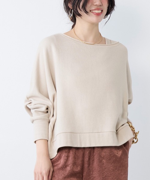 MICA&DEAL（マイカ＆ディール）の「リネンブレンドドルマンルーズスウェット（スウェット・レディース・ライトベージュ/ブラウン/ベージュ・FREE）」の14枚目の写真