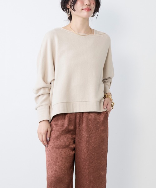 MICA&DEAL（マイカ＆ディール）の「リネンブレンドドルマンルーズスウェット（スウェット・レディース・ライトベージュ/ブラウン/ベージュ・FREE）」の15枚目の写真