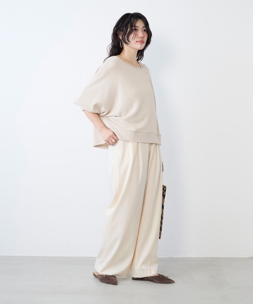 MICA&DEAL（マイカ＆ディール）の「リネンブレンドドルマンルーズスウェット（スウェット・レディース・ライトベージュ/ブラウン/ベージュ・FREE）」の21枚目の写真