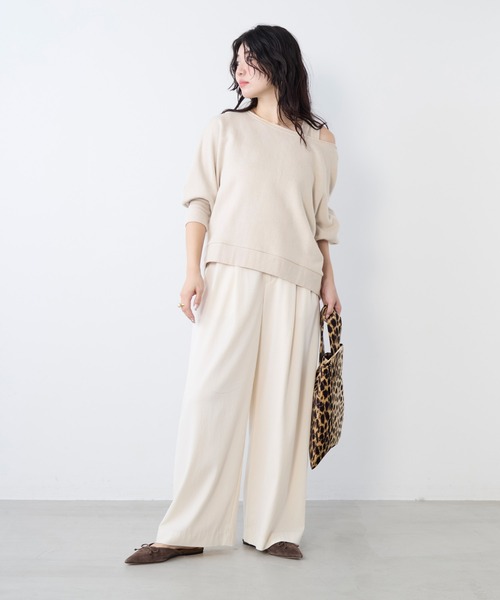 MICA&DEAL（マイカ＆ディール）の「リネンブレンドドルマンルーズスウェット（スウェット・レディース・ライトベージュ/ブラウン/ベージュ・FREE）」の22枚目の写真