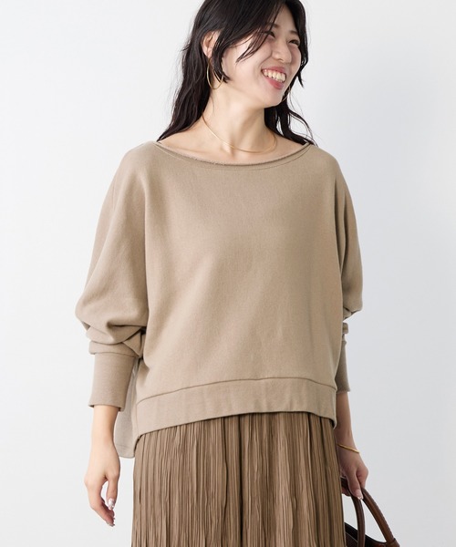 MICA&DEAL（マイカ＆ディール）の「リネンブレンドドルマンルーズスウェット（スウェット・レディース・ライトベージュ/ブラウン/ベージュ・FREE）」の7枚目の写真
