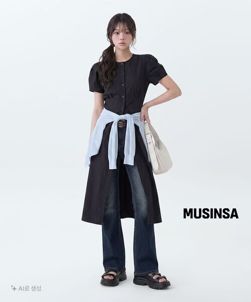 MUSINSA STANDARD WOMAN（ムシンサスタンダードウーマン）の「ウィメンズ ローライズスリムフレアデニムパンツ [ダークブルー]（デニムパンツ・レディース・その他・30/24/25/26/27/28/29）」の8枚目の写真