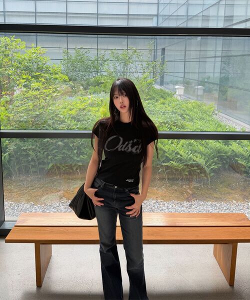 MUSINSA STANDARD WOMAN（ムシンサスタンダードウーマン）の「ウィメンズ ローライズスリムフレアデニムパンツ [ダークブルー]（デニムパンツ・レディース・その他・30/24/25/26/27/28/29）」の9枚目の写真