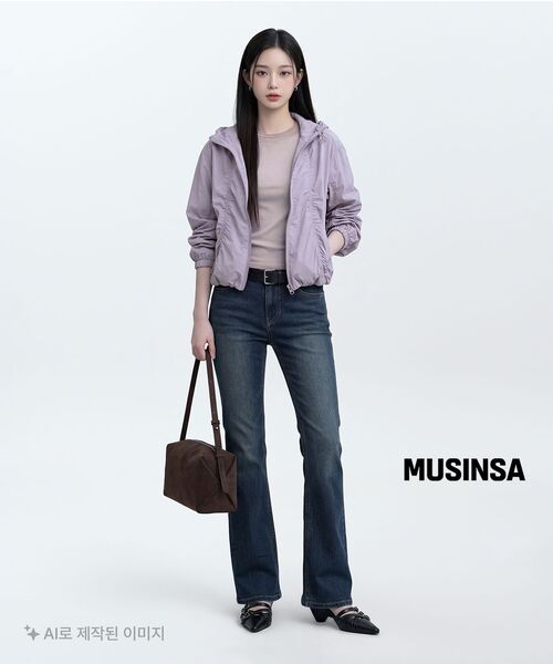 MUSINSA STANDARD WOMAN（ムシンサスタンダードウーマン）の「ウィメンズ ローライズスリムフレアデニムパンツ [ダークブルー]（デニムパンツ・レディース・その他・30/24/25/26/27/28/29）」の10枚目の写真