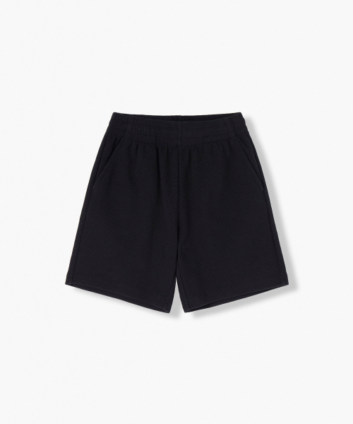 MUSINSA STANDARD KIDS（ムシンサスタンダードキッズ）の「ワッフルラウンジショーツ[ブラック]（その他パンツ・レディース・その他・150/160/100/110/120/130/140）」の2枚目の写真