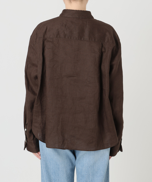 IENA（イエナ）の「リネンワイドショートシャツ（シャツ/ブラウス・レディース・サックスブルー/ホワイト/ブラウン/レッド・FREE）」の7枚目の写真