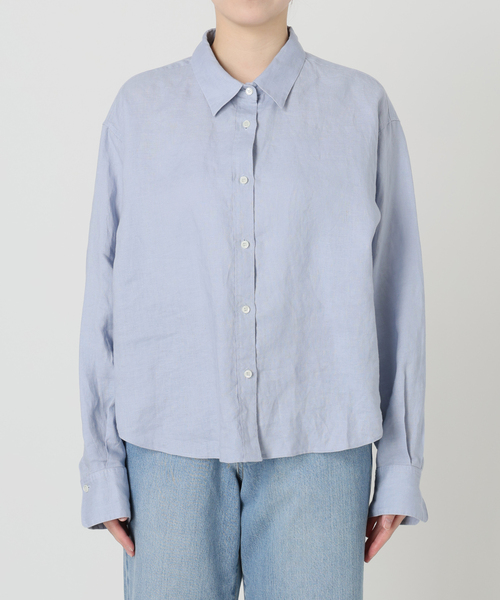 IENA（イエナ）の「リネンワイドショートシャツ（シャツ/ブラウス・レディース・サックスブルー/ホワイト/ブラウン/レッド・FREE）」の16枚目の写真