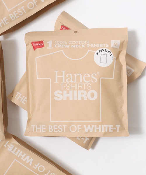 HANES(ヘインズ)の「Hanes/へインズ T-SHIRTS SHIRO/シロ 白 ホワイト 無地 クルーネック ノースリーブTシャツ/1P パックT/レディース メンズ(Tシャツ/カットソー・メンズ・ホワイト・M/L/XL/S)」の1枚目の写真