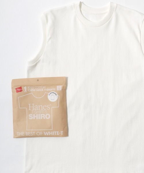 HANES(ヘインズ)の「Hanes/へインズ T-SHIRTS SHIRO/シロ 白 ホワイト 無地 クルーネック ノースリーブTシャツ/1P パックT/レディース メンズ(Tシャツ/カットソー・メンズ・ホワイト・M/L/XL/S)」の11枚目の写真