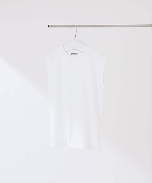CALMER（カルメール）の「《追加》ナチュルダイCAP SLEEVE Tシャツ2（Tシャツ/カットソー・レディース・ベージュ/チャコールグレー/ホワイト・FREE）」の2枚目の写真