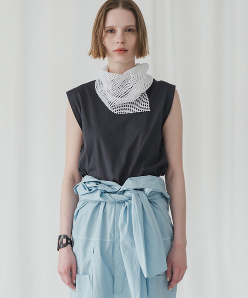 CALMER（カルメール）の「《追加》ナチュルダイCAP SLEEVE Tシャツ2（Tシャツ/カットソー・レディース・ベージュ/チャコールグレー/ホワイト・FREE）」の3枚目の写真