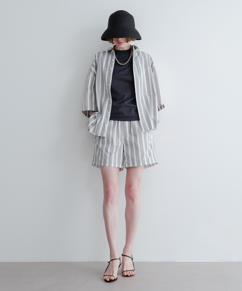 CALMER（カルメール）の「《追加》ナチュルダイCAP SLEEVE Tシャツ2（Tシャツ/カットソー・レディース・ベージュ/チャコールグレー/ホワイト・FREE）」の5枚目の写真