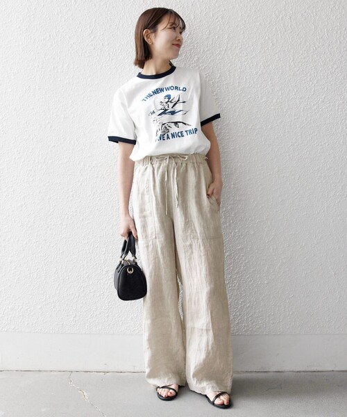 SHIPS any（シップス エニィ）の「SHIPS any:〈洗濯機可能〉リネン イージー ベイカー パンツ（その他パンツ・レディース・ベージュ/ブラウン・36/38）」の18枚目の写真