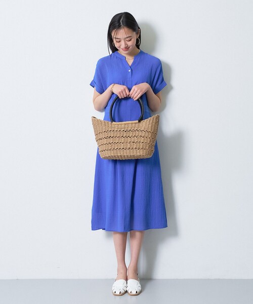 INDIVI（インディヴィ）の「【透かし編み】ペーパーヤーン バスケットバッグ（トートバッグ・レディース・アイボリー/ベージュ・00）」の12枚目の写真