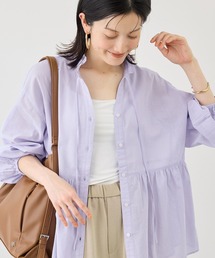 ROPE' PICNIC | お着軽シャツシリーズ フリルカラーシアーペプラムブラウス/接触冷感・通気性(シャツ/ブラウス)