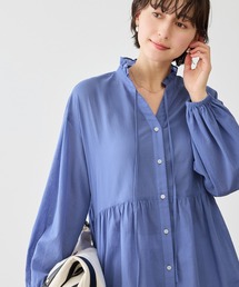 ROPE' PICNIC | お着軽シャツシリーズ コットンボイルスタンドフリルシャツ/接触冷感・通気性(シャツ/ブラウス)
