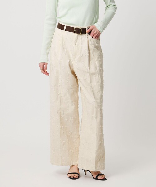 UNITED ARROWS(ユナイテッドアローズ)の「ジャガード タック ワイドパンツ ‐ウォッシャブル‐(その他パンツ・レディース・ナチュラル・36/38/34)」の2枚目の写真