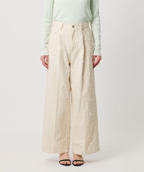 UNITED ARROWS(ユナイテッドアローズ)の「ジャガード タック ワイドパンツ ‐ウォッシャブル‐(その他パンツ・レディース・ナチュラル・36/38/34)」の5枚目の写真