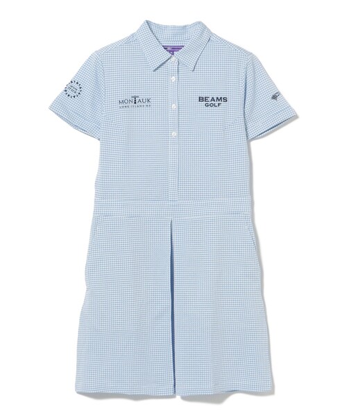 BEAMS GOLF(ビームスゴルフ)の「PURPLE LABEL / MONTAUK ギンガムサッカー ワンピース(ワンピース・レディース・サックスブルー/ネイビー/グレー・SMALL/LARGE/MEDIUM)」の3枚目の写真