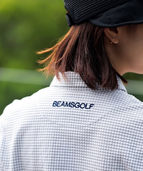 BEAMS GOLF(ビームスゴルフ)の「PURPLE LABEL / MONTAUK ギンガムサッカー ワンピース(ワンピース・レディース・サックスブルー/ネイビー/グレー・SMALL/LARGE/MEDIUM)」の9枚目の写真