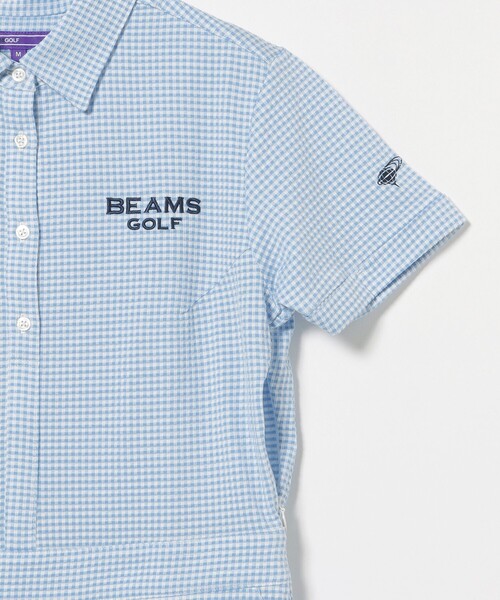 BEAMS GOLF(ビームスゴルフ)の「PURPLE LABEL / MONTAUK ギンガムサッカー ワンピース(ワンピース・レディース・サックスブルー/ネイビー/グレー・SMALL/LARGE/MEDIUM)」の18枚目の写真