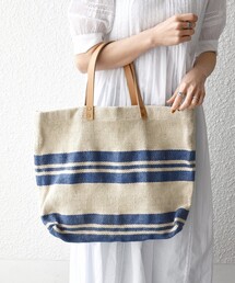 TARANGO（タランゴ）の「TARANGO: ライン デザイン ジュート ビッグ トート（A4対応）（トートバッグ）」