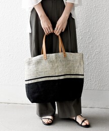 TARANGO（タランゴ）の「TARANGO: ライン デザイン ジュート ビッグ トート（A4対応）（トートバッグ）」