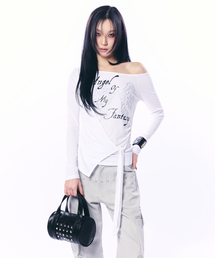 SETUP-EXE（セットアップイーエックスイー）の「WRAP ONE-SHOULDER TOP / WHITE（Tシャツ/カットソー）」