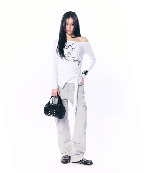 SETUP-EXE（セットアップイーエックスイー）の「WRAP ONE-SHOULDER TOP / WHITE（Tシャツ/カットソー・レディース・その他・OS）」の2枚目の写真