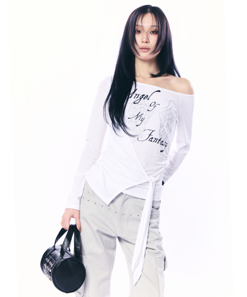 SETUP-EXE（セットアップイーエックスイー）の「WRAP ONE-SHOULDER TOP / WHITE（Tシャツ/カットソー・レディース・その他・OS）」の4枚目の写真
