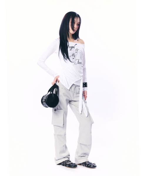 SETUP-EXE（セットアップイーエックスイー）の「WRAP ONE-SHOULDER TOP / WHITE（Tシャツ/カットソー・レディース・その他・OS）」の5枚目の写真