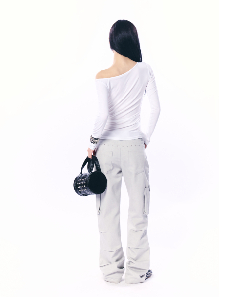 SETUP-EXE（セットアップイーエックスイー）の「WRAP ONE-SHOULDER TOP / WHITE（Tシャツ/カットソー・レディース・その他・OS）」の6枚目の写真