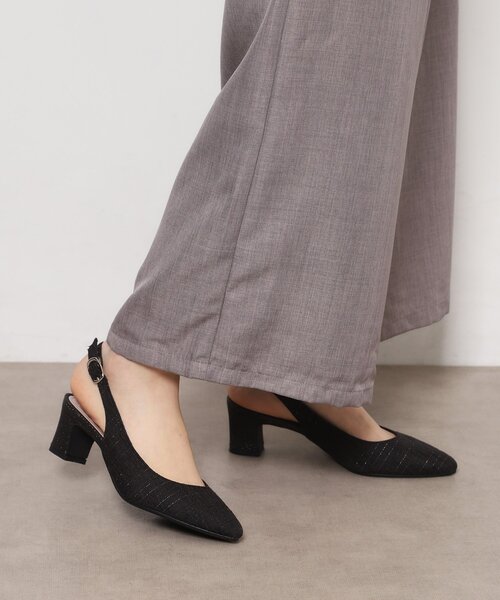 ESPERANZA(エスペランサ)の「シフォンリボン付きバックストラップパンプス(パンプス・レディース・アイボリー系2/パープル系2/ブラック系2・LL/S/M/L)」の2枚目の写真