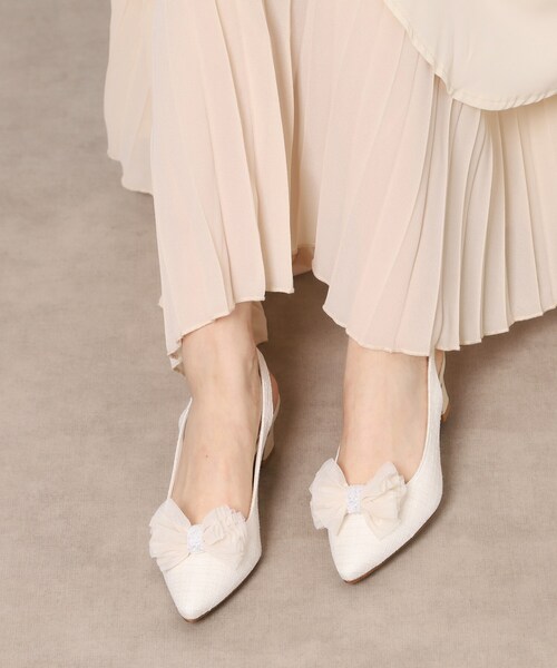 ESPERANZA(エスペランサ)の「シフォンリボン付きバックストラップパンプス(パンプス・レディース・アイボリー系2/パープル系2/ブラック系2・LL/S/M/L)」の9枚目の写真