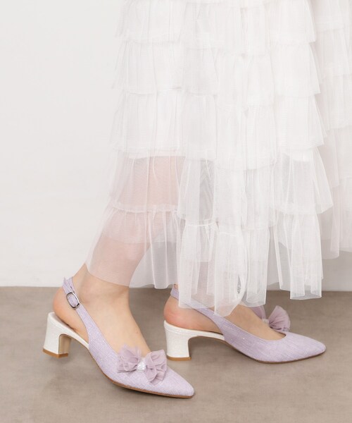 ESPERANZA(エスペランサ)の「シフォンリボン付きバックストラップパンプス(パンプス・レディース・アイボリー系2/パープル系2/ブラック系2・LL/S/M/L)」の17枚目の写真