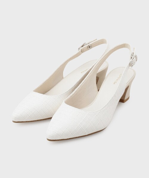 ESPERANZA(エスペランサ)の「シフォンリボン付きバックストラップパンプス(パンプス・レディース・アイボリー系2/パープル系2/ブラック系2・LL/S/M/L)」の6枚目の写真