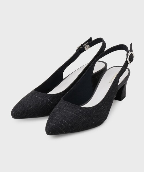 ESPERANZA(エスペランサ)の「シフォンリボン付きバックストラップパンプス(パンプス・レディース・アイボリー系2/パープル系2/ブラック系2・LL/S/M/L)」の5枚目の写真
