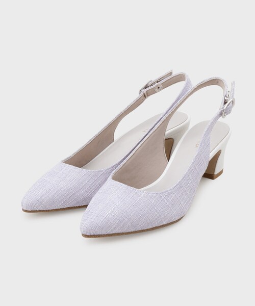 ESPERANZA(エスペランサ)の「シフォンリボン付きバックストラップパンプス(パンプス・レディース・アイボリー系2/パープル系2/ブラック系2・LL/S/M/L)」の4枚目の写真