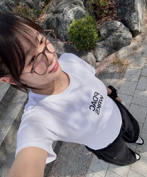 PEID（ペイド）の「PD PDAC スリムフィット半袖Tシャツブラック（Tシャツ/カットソー・レディース・ブラック・2/3/1）」の7枚目の写真